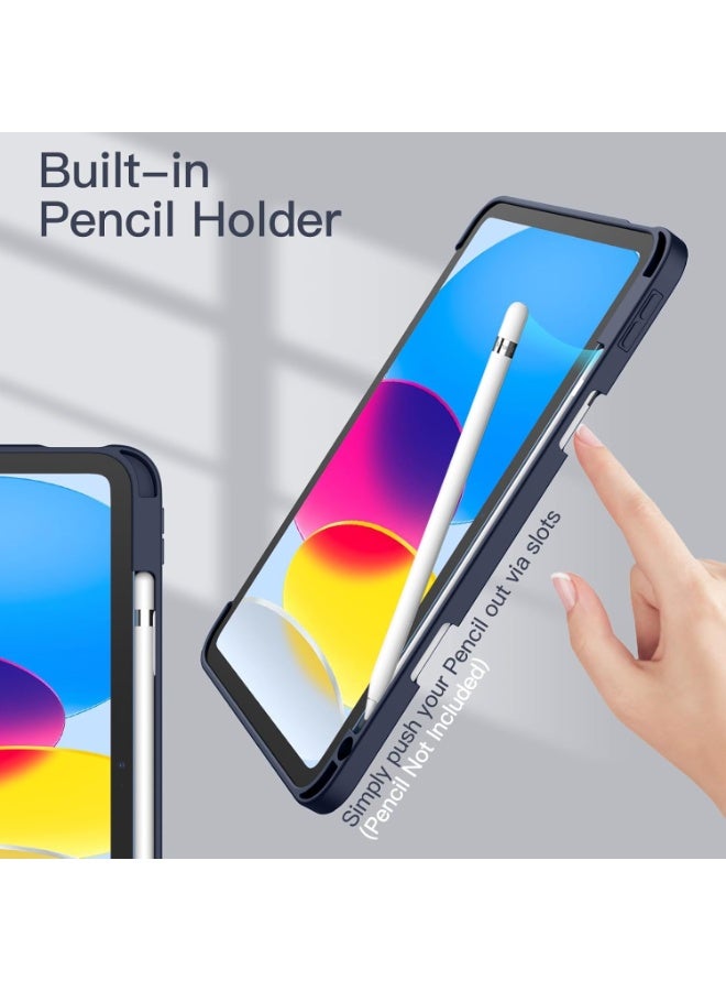غطاء Fekra لجهاز iPad A16 من الجيل الحادي عشر مقاس 11 بوصة 2025، وجهاز iPad من الجيل العاشر 2022 مقاس 10.9 بوصة مع حامل قلم، وحافظة رفيعة شفافة، ووظيفة التنبيه/السكون التلقائي، وشفافة - Image 5